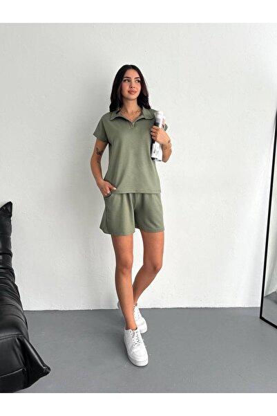 Bella Breeze Γυναικείο σετ μπλουζάκι με λαιμόκοψη από ύφασμα μοντάλ με σορτς