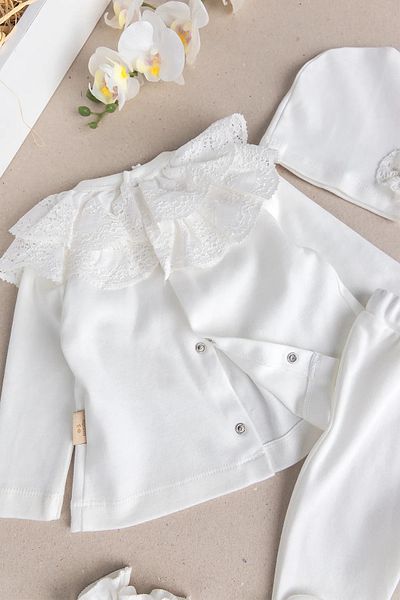 Babymod Laced Bow Cotton 5-Piece Baby Girl Hospital Release Baby Set
