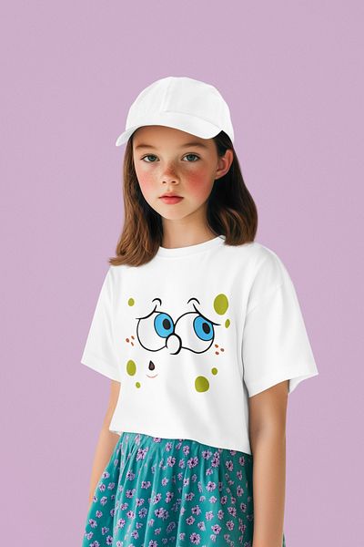 SEVBANO Tricou unisex pentru copii cu desene animate cu imprimeu Spongebob (vârsta 1-12)