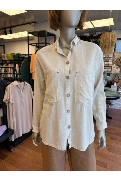 DOLCE QUEEN قميص كتان بأزرار نسائي