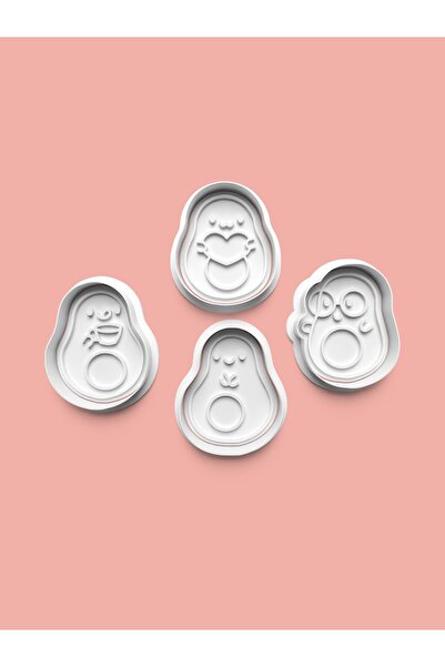 AKTASTORE مجموعة قوالب بسكويت الأفوكادو اللطيفة وقوالب عجينة السكر مكونة من 4...