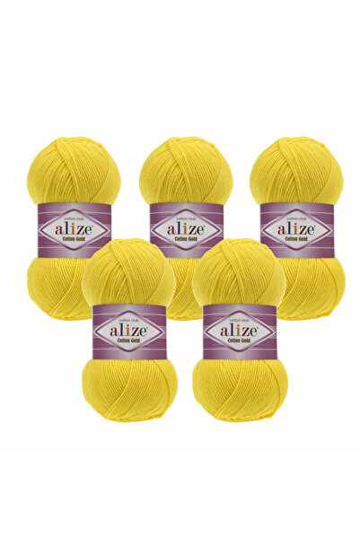 Alize lize Cotton Gold Yarn – Πακέτο 5 – Βαμβακερό ακρυλικό – Κατάλληλο για πλεξούδες Amigurumi και ζακέτες