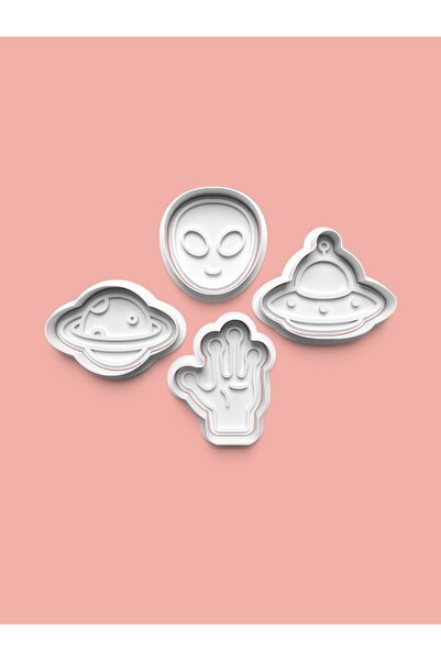 AKTASTORE قالب كوكيز يو إف أو وقالب عجينة السكر مجموعة من 4 قطع 0775-set