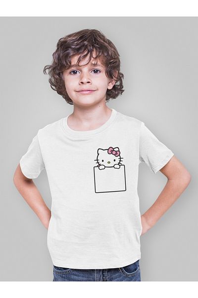 SEVBANO Tricou unisex pentru copii cu desene animate Hello Kity (vârsta 1-12)