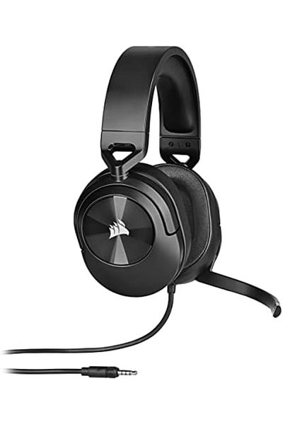 Corsair سماعة رأس ستيريو للألعاب HS55، كربون (الاتحاد الأوروبي)، سلكية، فوق الأذن