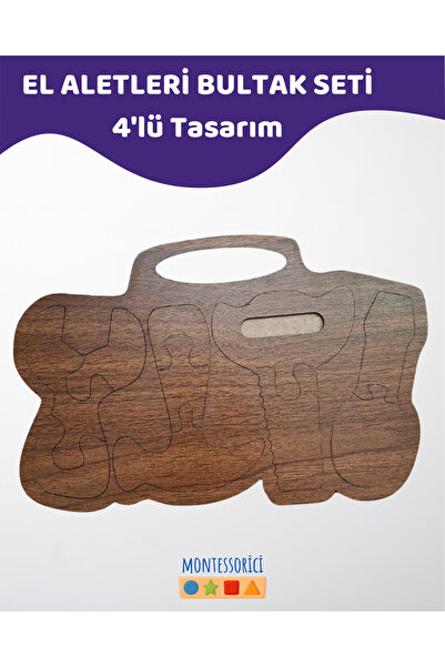 Montessori El Aletleri Bultak Seti (4’lü) – Ahşap Motor Beceri Oyuncağı - 2+ ...
