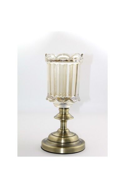 Store Üstü Cam Şamdan Tekli 30 x 11