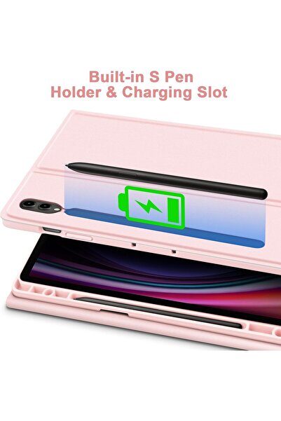 TEKNETSTORE Samsung Galaxy Tab S7 Fe Lte T730 T735 T737 Klavyeli Kılıf Bluetooth Bağlantı Kalem Bölmeli Koruyucu