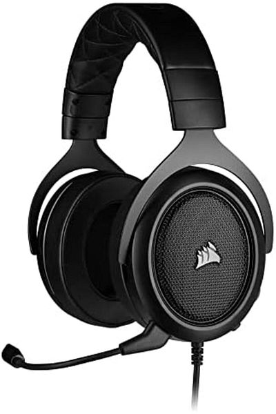 Corsair HS50 Pro Stereo Carbon Gaming Headset, Wired, Over-Ear, Multi-Color