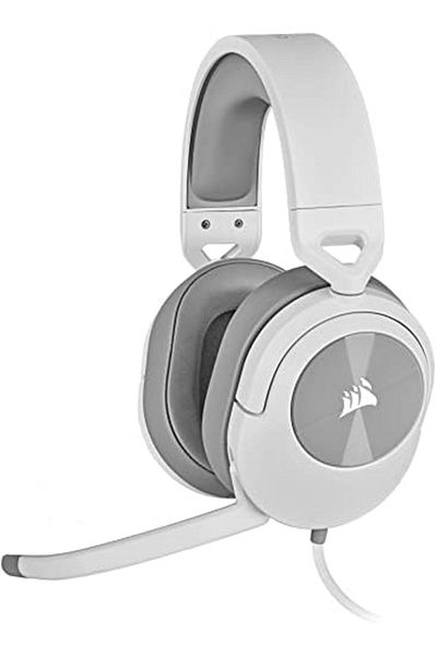 Corsair سماعة رأس ستيريو Corsair HS55 مع وسائد أذن من إسفنج الذاكرة، تصميم خفيف الوزن، ميكروفون متعدد الاتجاهات