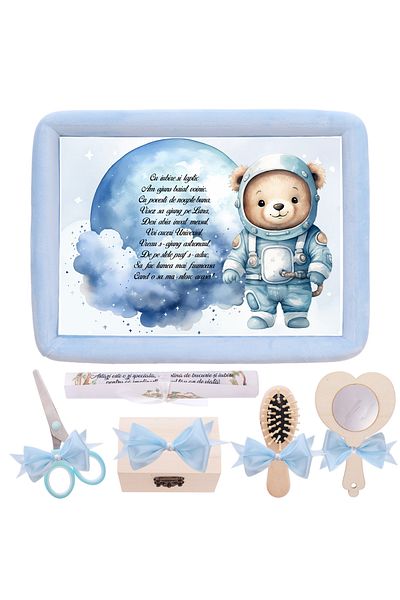 Recostore Tava mot aniversare 1 an, model ursulet astronaut, bleu, REC5011/11