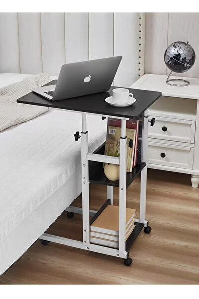Un طاولة لاب توب للسرير مع 4 عجلات 85* 75 ( 40* 80سم ) – لون اسود