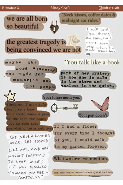 MirayDesign 1 komad naljepnice sa temom ljubavnih poruka (12x17 cm) za bullet...