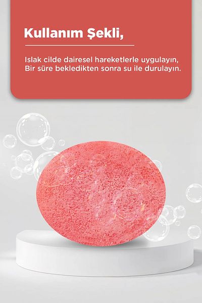 Vioma Aksesuar Red Apple Extract (Helps Batik and Strawberry Leg Repair) Natural Sponge Soap