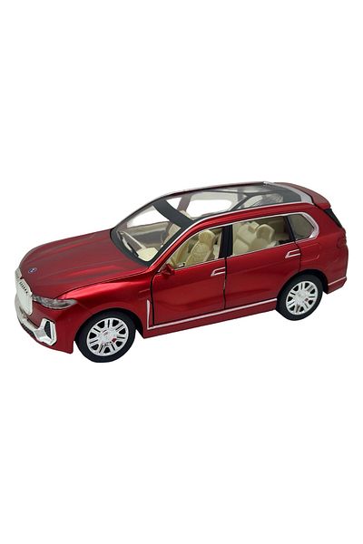 JPT Red BMW X7 metal model with smoke, sound, lights, opening doors