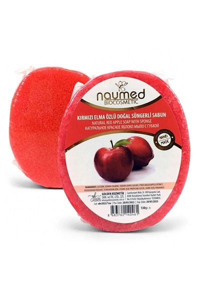 Vioma Aksesuar Red Apple Extract (Helps Batik and Strawberry Leg Repair) Natural Sponge Soap
