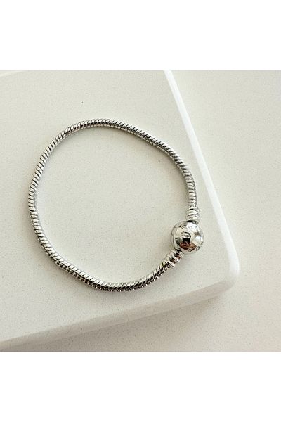 Çelik Ball Charm Steel Bracelet with Brand Written Exactly