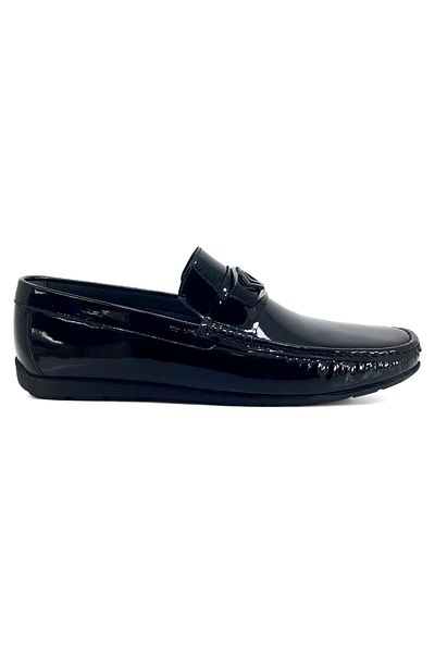 Fosco 3204 25Ya Men's Casual Shoes Black Patent Leather