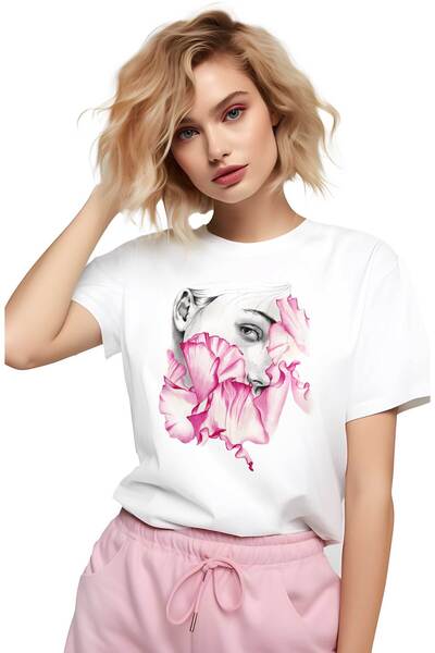 PARUNIV Tricou dama, Pink Flower Portrait