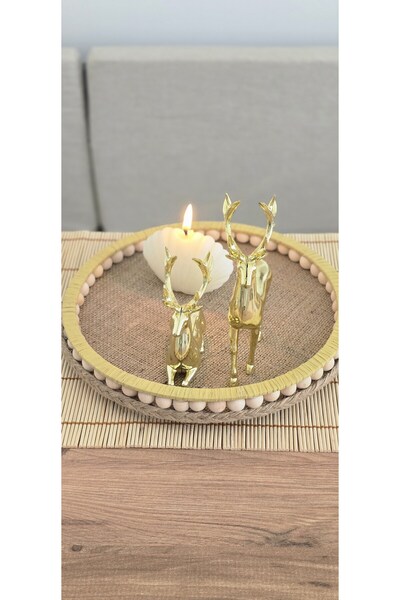 MUJA DEC صينية عرض خشبية مزخرفة