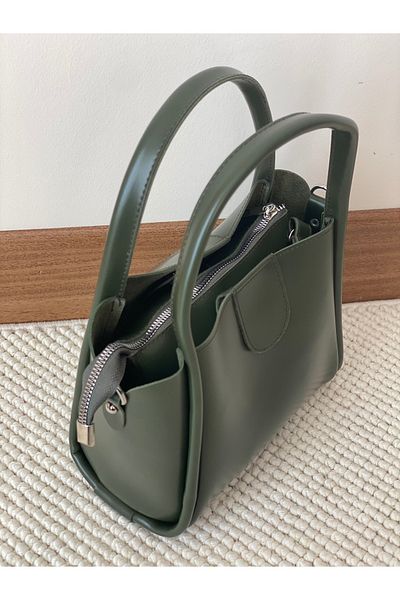 Bagzone Women's Shoulder Bag with Extra Circle with Magnetic Closure