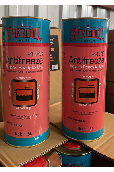 Speedol Organik kırmızı Antifriz -40 Kullanıma hazır teneke ambalaj 1.5LT