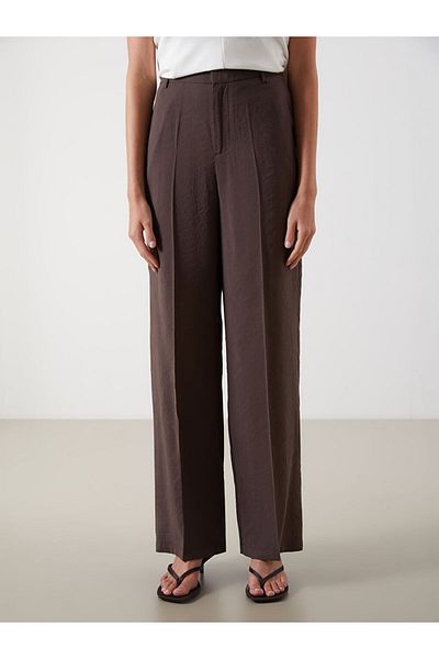 LC Waikiki Pantaloni plisați pentru femei LCW Vision Brown Modal Blended S5O264Z8NVY25