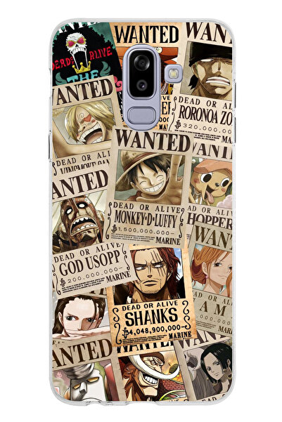 TechTree Samsung Galaxy J8 - A6 PLUS Uyumlu One Piece Gazete Tasarımlı Şeffaf...