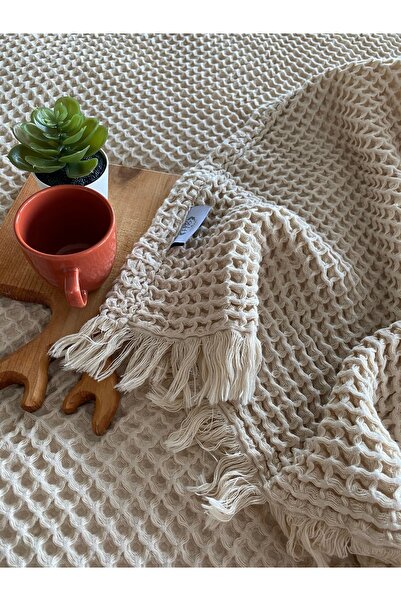 Tasarım Hb&Victory Waffle 4 Layer 100% Cotton Premium Bedspread Mink Single 160X240 cm