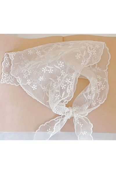 VENÜS MODA by Pınar Patterned Tulle Bandana Hair Band Hair Accessory Kerchief Evening Dress Combination Scarf