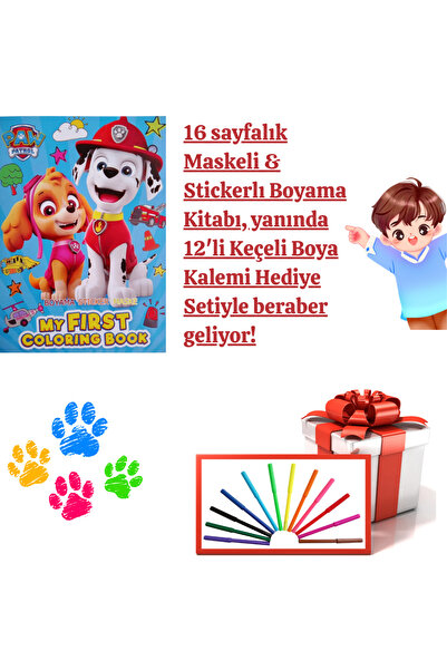 booddie Paw Petrol Boyama Kitabı Stickerlı (arka Kapak Kesilerek Maskeli ) 12...