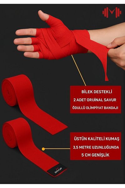 SAVUR Boxing Bandage 2-Piece Professional Kickboxing Muay Thai 3.5 Meters Elastic Superior Quality Sports Bandage