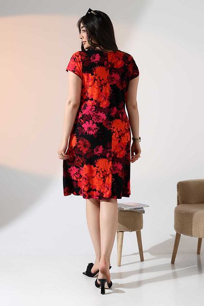 MODA Women's Plus Size Viscosse Inside Shows No Bell Dress