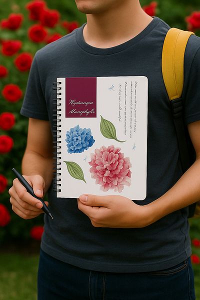 Venino 17X24 Hard Cover Botanical Series 60 Sheets Ruled Notebook