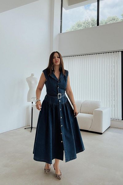 ELVAN TOLON Rochie lungă din denim