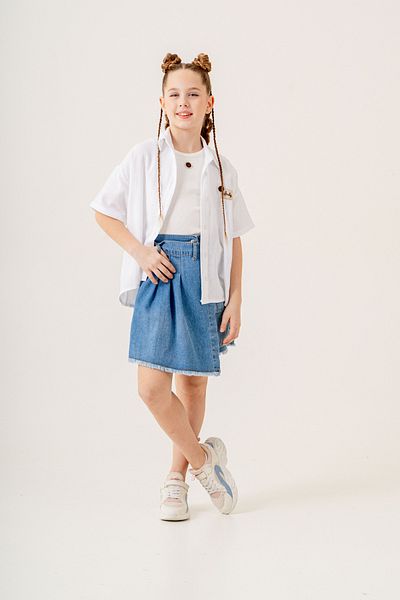 GİYİCEM TEKSTİL Girl's Short Sleeve Double Shirt 1811