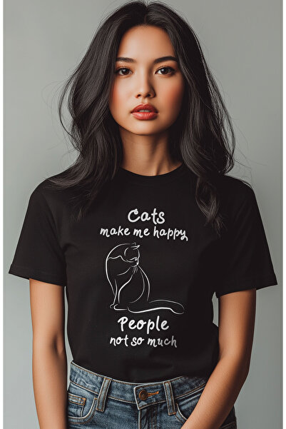 PARUNIV Tricou dama, Pisicile ma fac fericita