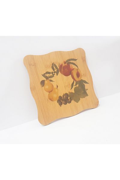 Penguen Patterned Wooden Trivet 19.5X19.5 cm
