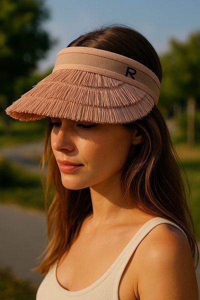 WOHOME Summer Women's Tasseled Straw Visor Tennis Hat UV Protected