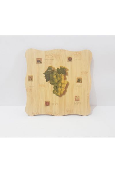 Penguen Patterned Wooden Trivet 19.5X19.5 cm