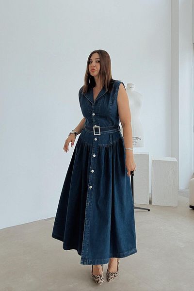 ELVAN TOLON Rochie lungă din denim