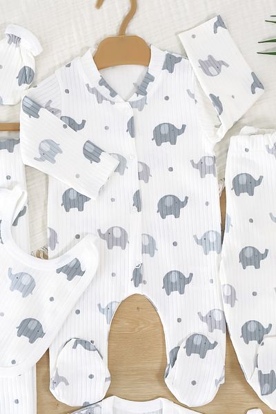 Sitilin Baby Boy Elephant 10-Piece Hospital Release Set Stl7017