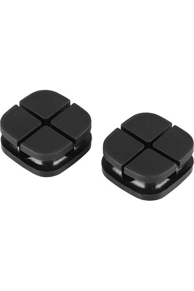 Q-link Organizator cablu, Set 2 buc 2.4 x 2.4 cm organizare cabluri birou, autoadeziv, silicon, negru