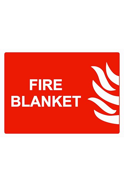 ZiPrinter بطانية حريق مع لافتة تحذير من البلاستيك PVC مقاس A5 15×21 سم