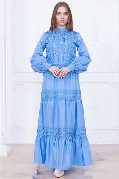 lodmela Lace Detailed Double Suit 4712-Baby Blue