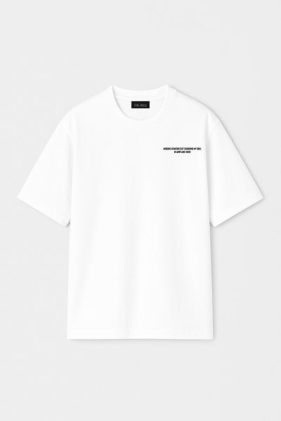 THE RULE Unisex Missing Someone Printed Oversize 100% βαμβακερό μπλουζάκι με φαρδιά κοπή με υφή RF0517