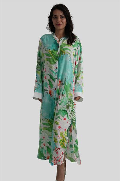 Miss Boheme Green Bohemian Shirt Dress
