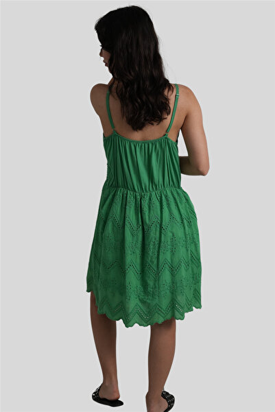 Miss Boheme Green Embroidered Dress
