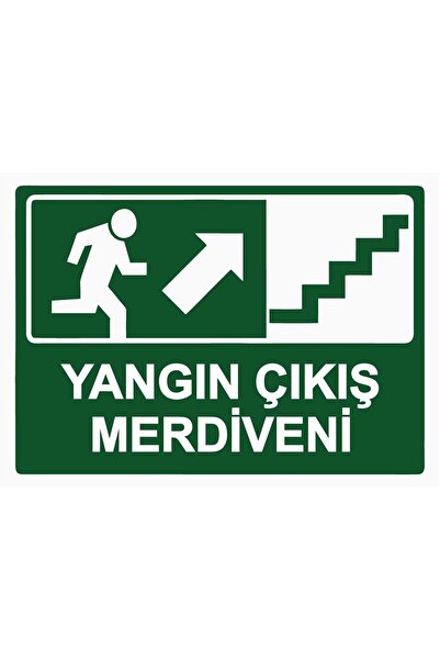 BBO REKLAM Fire Exit Staircase Warning Sign Photoluminescent 70X100 cm