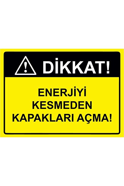 BBO REKLAM Attention! Opening Covers Without Cutting Off Energy! Warning Sign Sticker 25X35 cm